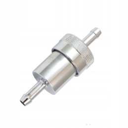 Aluminum fuel filter 6 5 mm, silver chrome