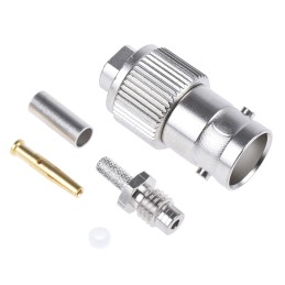 1 pcs - Telegartner, jack Cable Mount BNC Connector, 50Ω, Crimp Termination, Straight Body