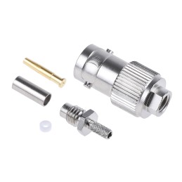 1 pcs - Telegartner, jack Cable Mount BNC Connector, 50Ω, Crimp Termination, Straight Body