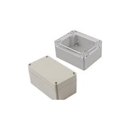 1 pcs : RZ0223C - Enclosures, Boxes & Cases LT GY PC W/CLEAR LID 6.73x 4.76x 3.15 IN