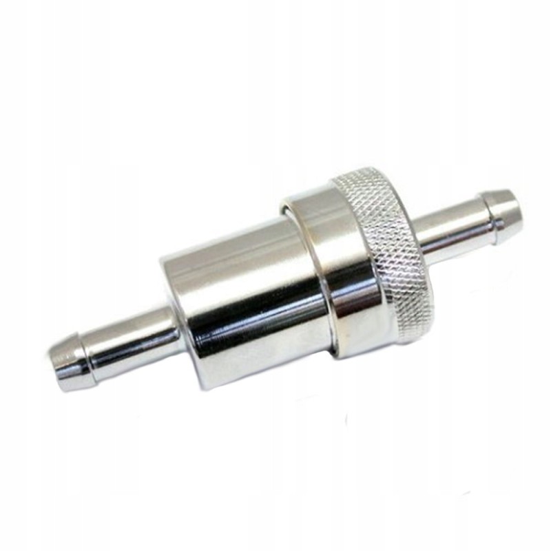 Aluminum fuel filter 8 0 mm, aluminum, chrome, silver