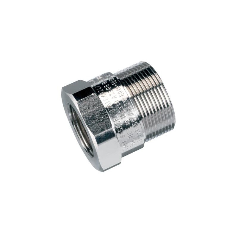 1 pcs - ABB Reducer, Hose Adapter, 40mm Nominal Size, M40, Nickel Plated Brass, Metallic