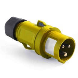 1 pcs - RS PRO IP44 Yellow Cable Mount 3P Industrial Power Plug, Rated At 32A, 100 - 130 V