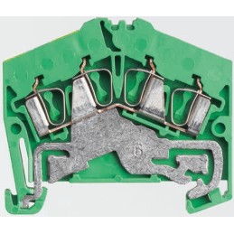 5 pcs - Weidmuller 4-Way ZPE 2.5-2/4AN Earth Terminal Block, 26 - 14 AWG Wire, Clamp, Wemid Housing