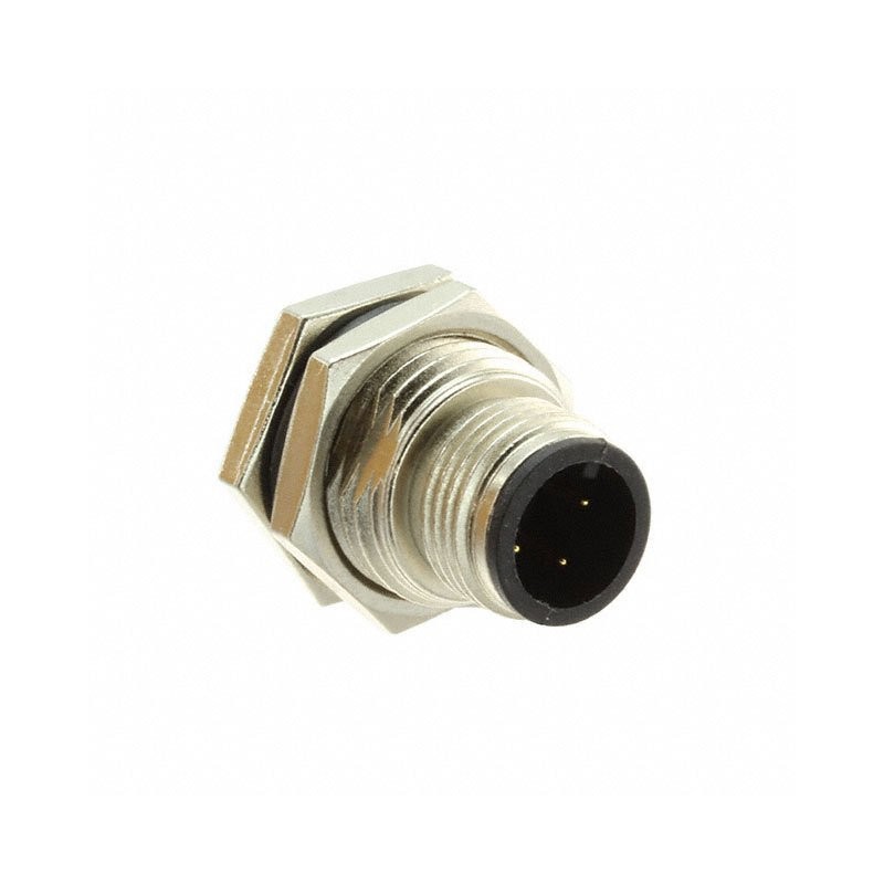1 pcs - Amphenol Industrial Circular Connector, 3 Contacts, Panel Mount, M12 Connector, Plug, Male, IP68, IP69K, M Series