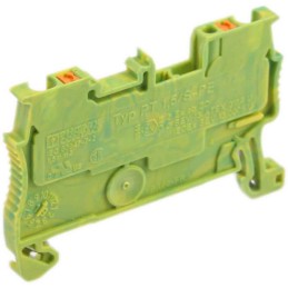 5 pcs - Phoenix Contact PT 1.5/S-PE Series Green/Yellow Earth Terminal Block, 0.14 - 1.5mm², Single-Level, Push In
