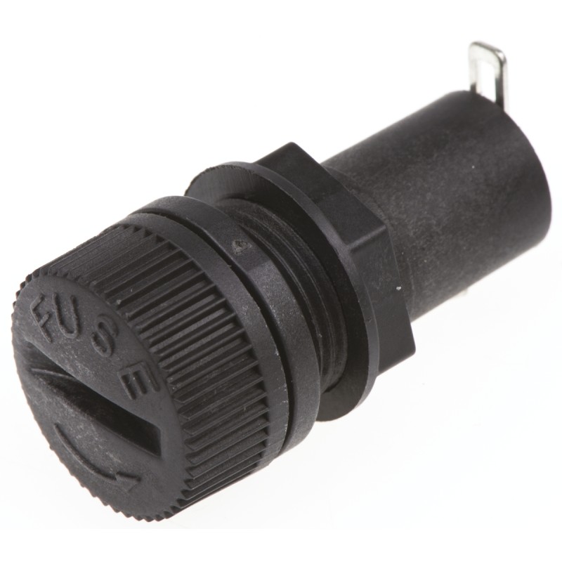 5 pcs - Eaton 6.3A Panel Mount Fuse Holder for 5 x 20mm Fuse, 250V ac