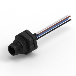 1 pcs - Wurth Elektronik Circular Connector, 4 Contacts, Panel Mount, M12 Connector, Plug, Male, IP68, WR-CIRC Series