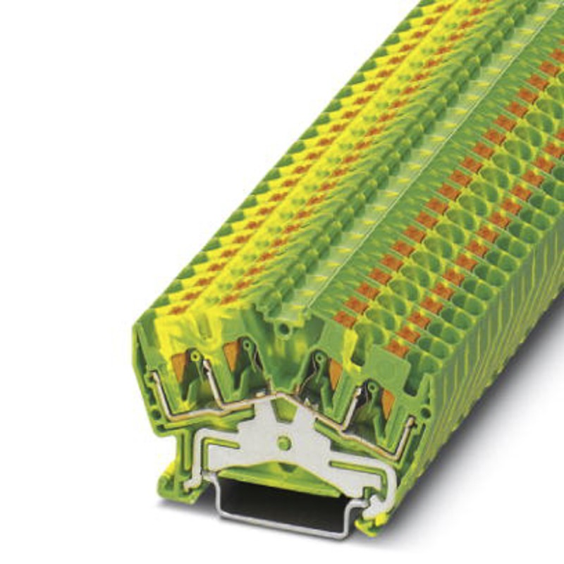 5 pcs - Phoenix Contact PTS 4-QUATTRO-PE Series Earth Terminal Block, Push In Termination