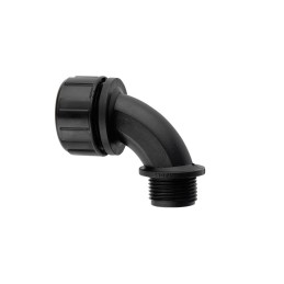 1 pcs - Flexicon 90° Bend, Conduit Fitting, 32mm Nominal Size, M32mm, Nylon, Black