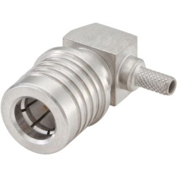 1 pcs - Rosenberger QMA Series, Plug Cable Mount, 50Ω, Solder Termination, Right Angle Body