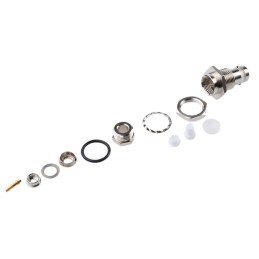 1 pcs - Telegartner, jack Panel Mount BNC Connector, 50Ω, Clamp Termination, Straight Body