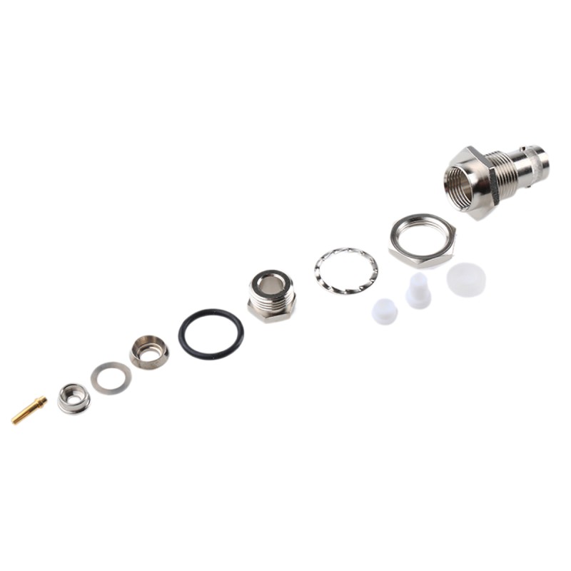 1 pcs - Telegartner, jack Panel Mount BNC Connector, 50Ω, Clamp Termination, Straight Body