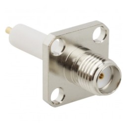 1 pcs - Amphenol RF, jack Flange Mount SMA Connector, 50Ω, Solder Termination, Straight Body