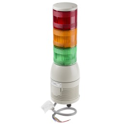 1 pcs - Schneider Electric Harmony XVC1 Series Red/Green/Amber Siren Signal Tower, 3 Lights, 24 V dc, Surface Mount