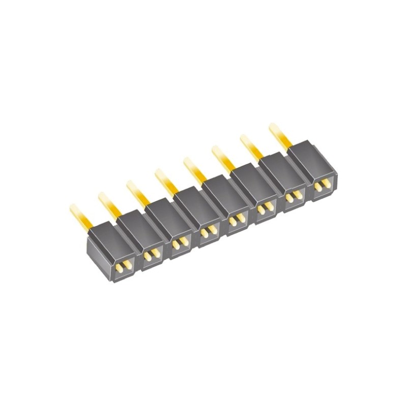 1 pcs - Samtec SLW Series Straight Through Hole Mount PCB Socket, 8-Contact, 1-Row, 2.54mm Pitch, Solder Termination