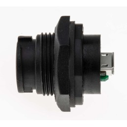 1 pcs - RS PRO Straight, Panel Mount, Socket to Socket Type Micro AB to Micro AB IP67 USB Connector