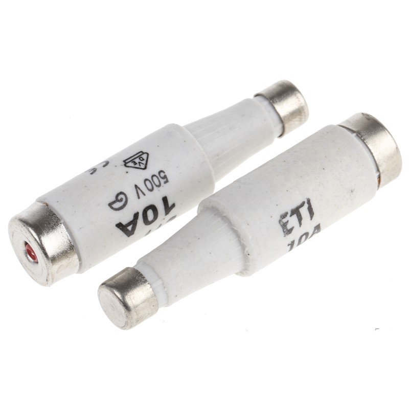 5 pcs - ETI 10A DI Diazed Fuse, E16 Thread Size, gG - gL, 500V ac