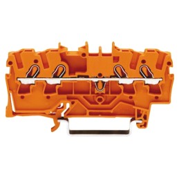 10 pcs - Wago TOPJOB S, 2002 Series Orange Feed Through Terminal Block, 2.5mm², Single-Level, Push-In Cage Clamp Termination,