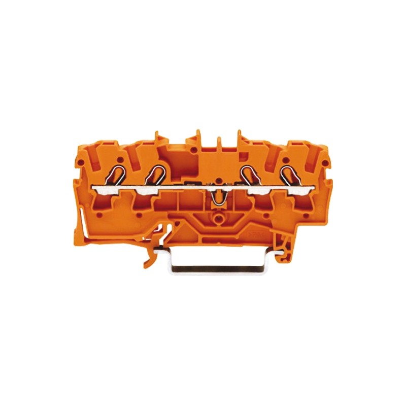 10 pcs - Wago TOPJOB S, 2002 Series Orange Feed Through Terminal Block, 2.5mm², Single-Level, Push-In Cage Clamp Termination,