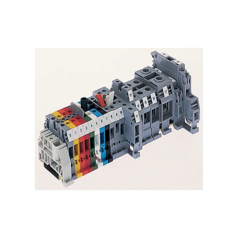 10 pcs - Entrelec SNA Series White DIN Rail Terminal Block, 4mm², Single-Level, Screw Termination