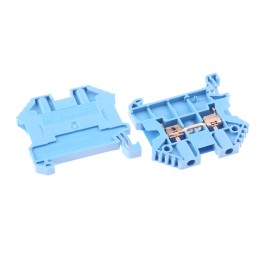 10 pcs - RS PRO Blue Feed Through Terminal Block, 2.5mm², Single-Level, Screw Termination