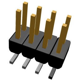 350 pcs - TE Connectivity AMPMODU MOD II Series Straight Surface Mount Pin Header, 8 Contact(s), 2.54mm Pitch, 2 Row(s),