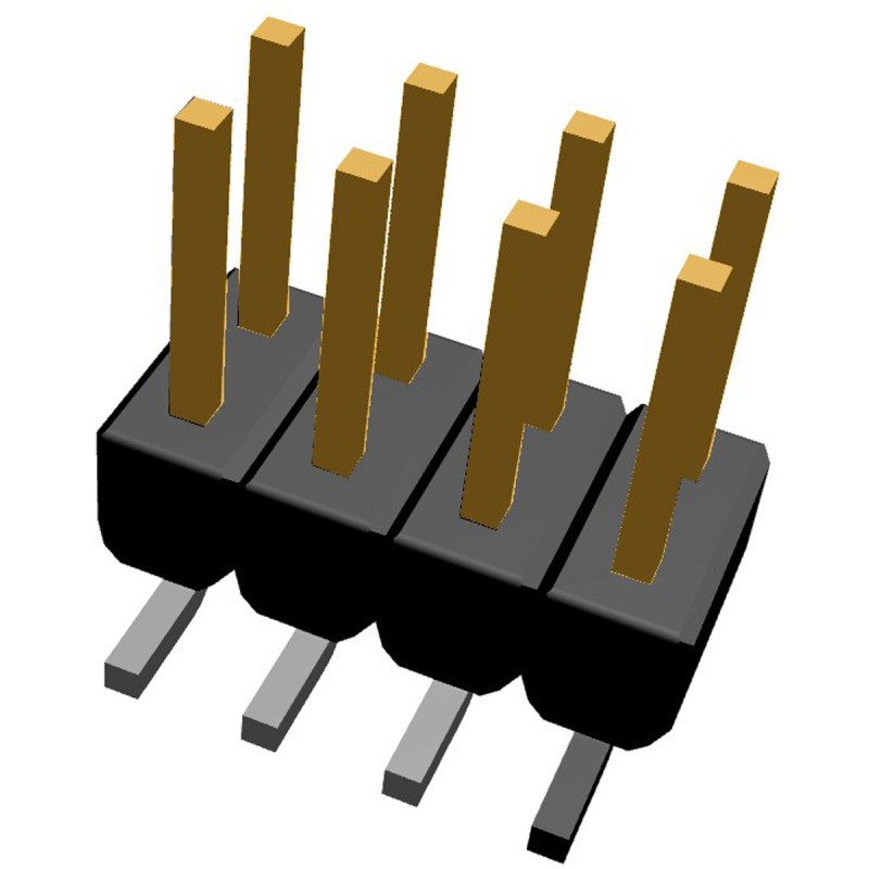 350 pcs - TE Connectivity AMPMODU MOD II Series Straight Surface Mount Pin Header, 8 Contact(s), 2.54mm Pitch, 2 Row(s),