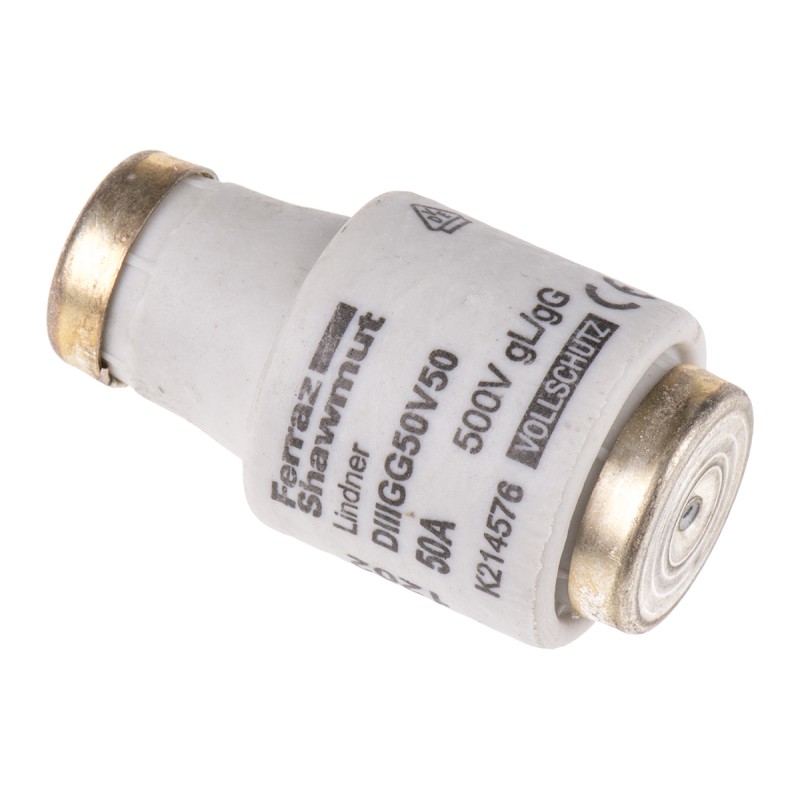 5 pcs - Mersen 50A DIII Diazed Fuse, E33 Thread Size, gG, 500V