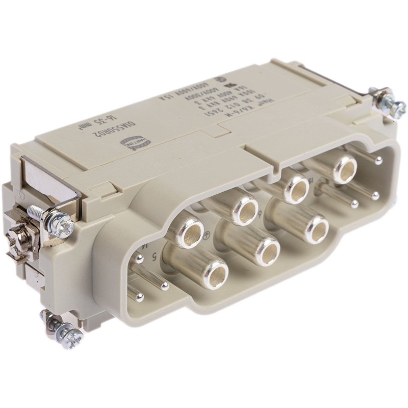 1 pcs - HARTING Heavy Duty Power Connector Insert, 100A, Male, Han K Series, 13 Contacts