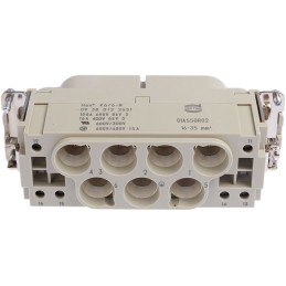 1 pcs - HARTING Heavy Duty Power Connector Insert, 100A, Male, Han K Series, 13 Contacts