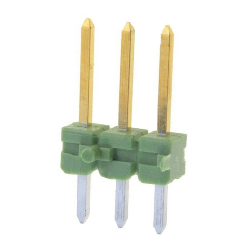 10 pcs - TE Connectivity AMPMODU MOD II Series Straight Through Hole Pin Header, 3 Contact(s), 2.54mm Pitch, 1 Row(s), Unshroud