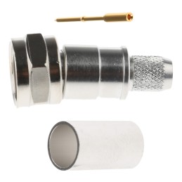 1 pcs - Telegartner, Plug Cable Mount F Connector, 75Ω, Crimp Termination, Straight Body