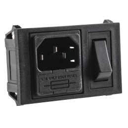 1 pcs - Bulgin C14 Snap-In IEC Connector Male, 10A, 250 V, Fuse Size 5 x 20mm