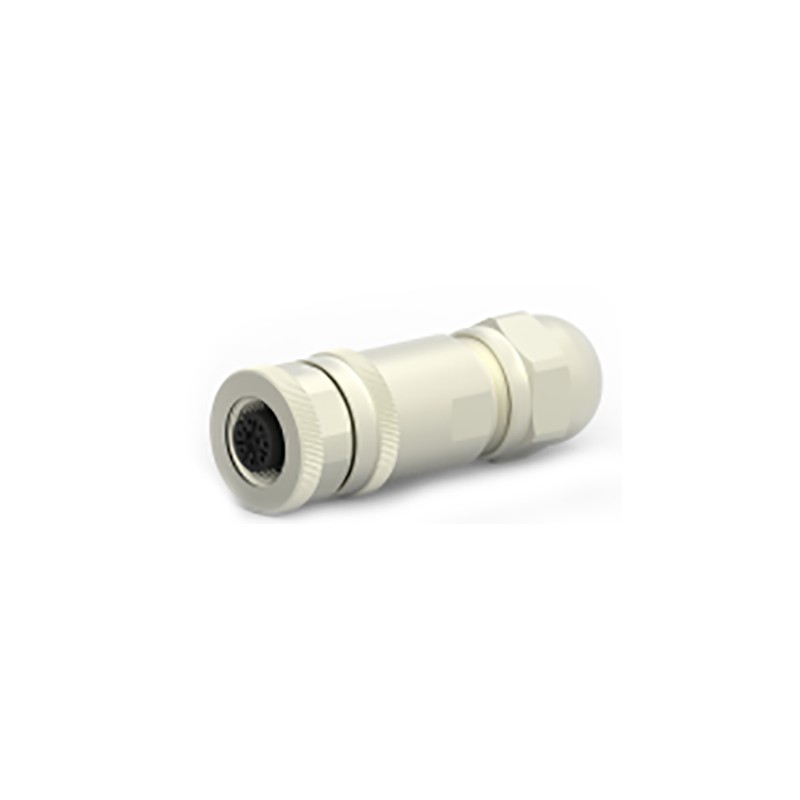 1 pcs - TE Connectivity Circular Connector, 8 Contacts, Cable Mount, M12 Connector, Plug, Female, IP67, T411 Series