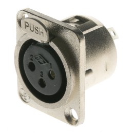1 pcs - RS PRO Panel Mount XLR Connector, Female, 3 Way