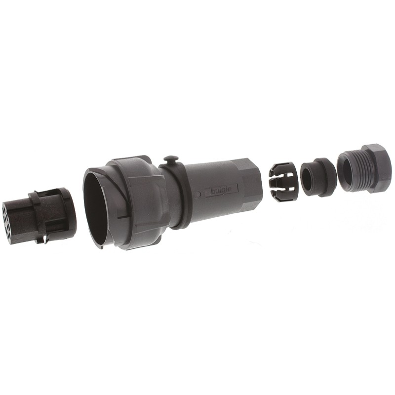 1 pcs - Bulgin Circular Connector, 10 Contacts, Cable Mount, Plug, Male, IP66, IP68, IP69K, Buccaneer 7000 Series