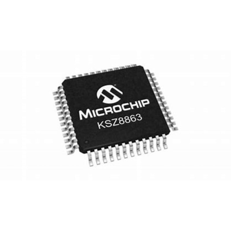 Microchip KSZ8863MLLI, Ethernet Switch IC, 10Mbps MII,MIIM,SNI, 1.8 V, 3.3 V, 48