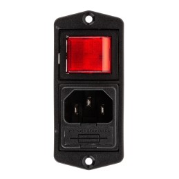 1 pcs - Bulgin C14 Panel Mount IEC Connector Male, 10A, 250 V, Fuse Size 5 x 20mm