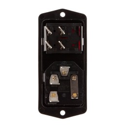 1 pcs - Bulgin C14 Panel Mount IEC Connector Male, 10A, 250 V, Fuse Size 5 x 20mm