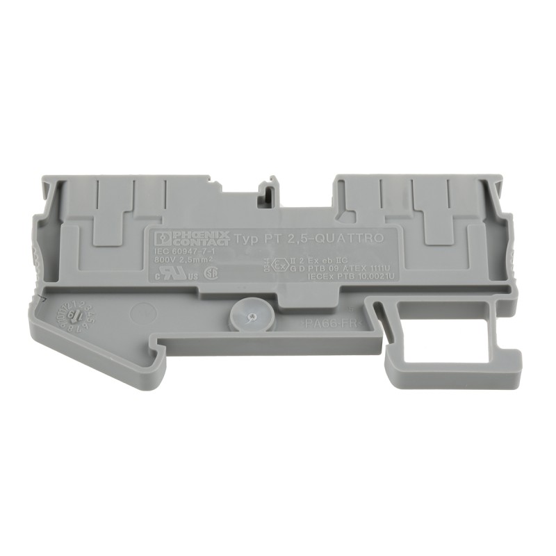 10 pcs - Phoenix Contact PT 2.5-QUATTRO Series Grey Feed Through Terminal Block, 0.14 - 4mm², Single-Level, Push In