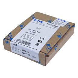 5 pcs - Eaton 6A British Standard Fuse, CT, 690 V ac, 500V dc, 64.3mm