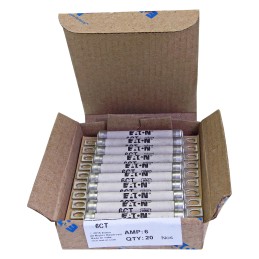 5 pcs - Eaton 6A British Standard Fuse, CT, 690 V ac, 500V dc, 64.3mm