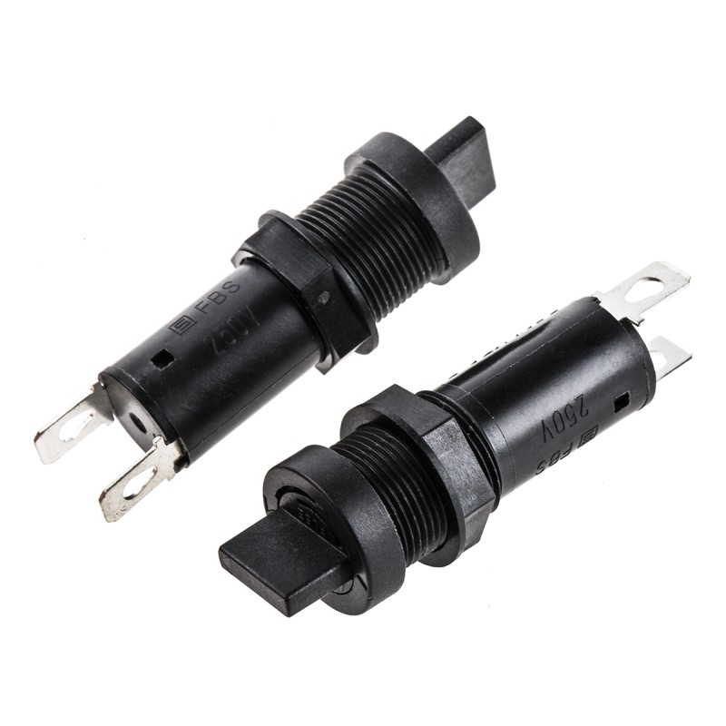 5 pcs - Schurter 10A Panel Mount Fuse Holder for 5 x 20mm Fuse, 1P, 250V ac