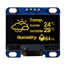 1 pcs - Midas 1.28in Yellow Passive matrix OLED Display 128 x 64pixels COB I2C Interface
