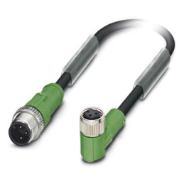1 pcs - Phoenix Contact Straight Male 3 way M12 to Right Angle Female 3 way M8 Sensor Actuator Cable, 3m