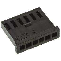 10 pcs - TE Connectivity, AMPMODU MOD II Female Connector Housing, 2.54mm Pitch, 6 Way, 1 Row