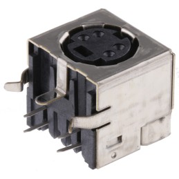1 pcs - TE Connectivity 4 Pole Right Angle Miniature Din Socket, Female, Through Hole