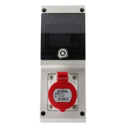 1 pcs - Scame, DOMINO IP44 Red Wall Mount 3P + N + E RCD Industrial Power Connector Socket, Rated At 16A, 415 V