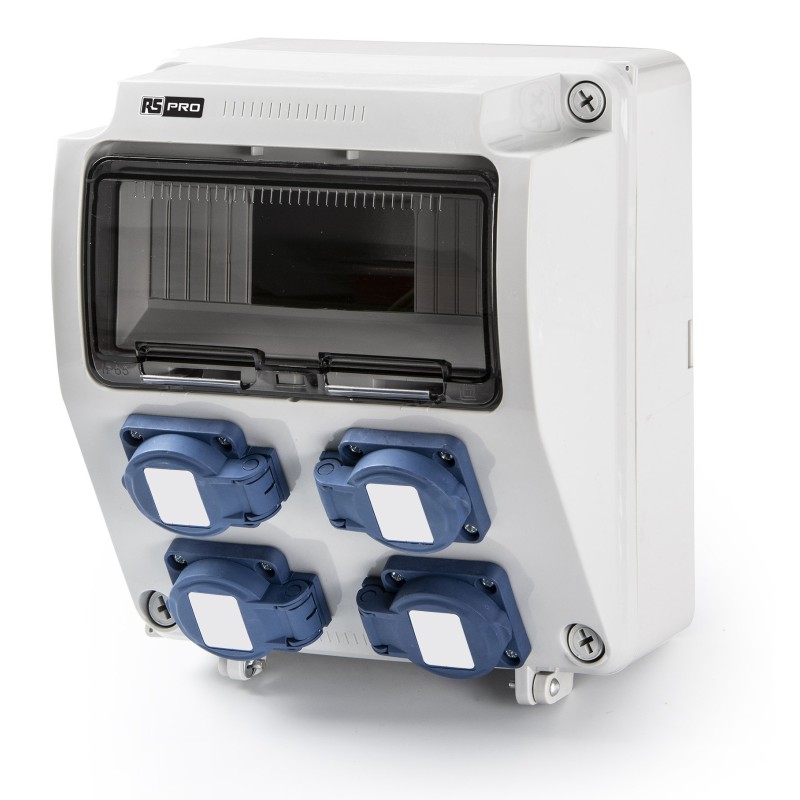 1 pcs - RS PRO IP44 Grey 2P + E Industrial Power Socket, Rated At 16A, 230 V